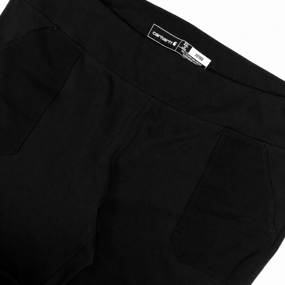Carhartt Fitted High Rise Ankle Leggings Black Pockets Stretch Sz XXL